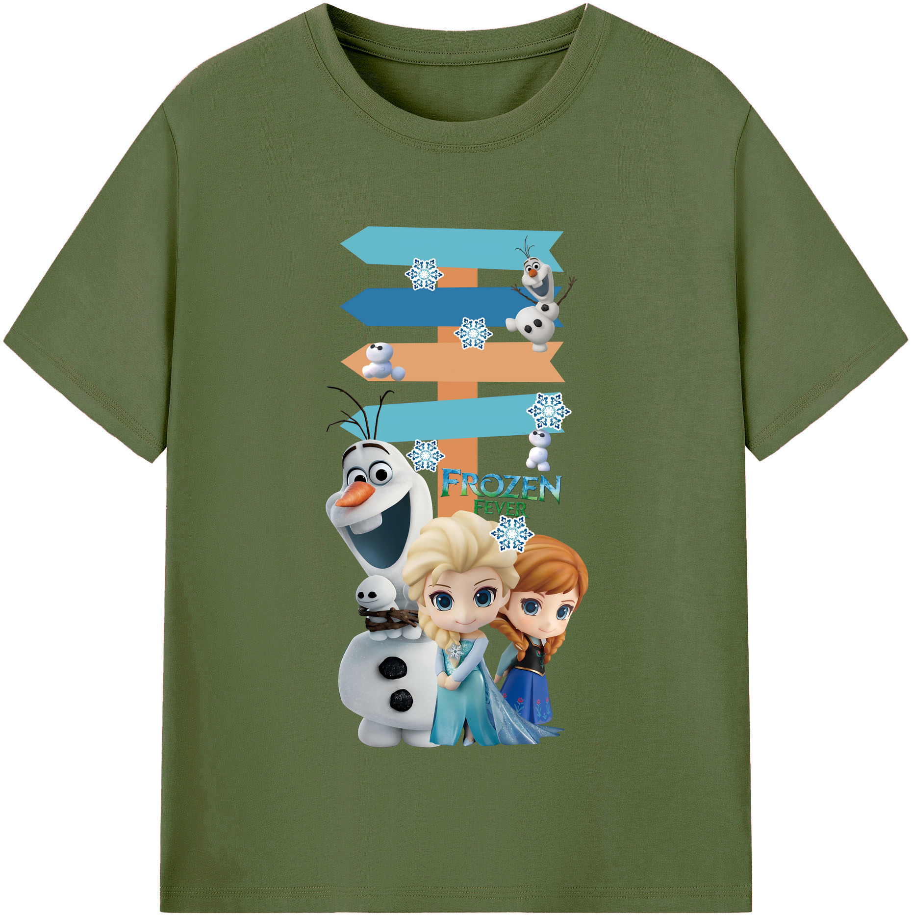 （画像用） アナと雪の女王 アンナ エルサ Frozen Anna Elsa 綿100％半袖Tシャツ（フロントプリント）